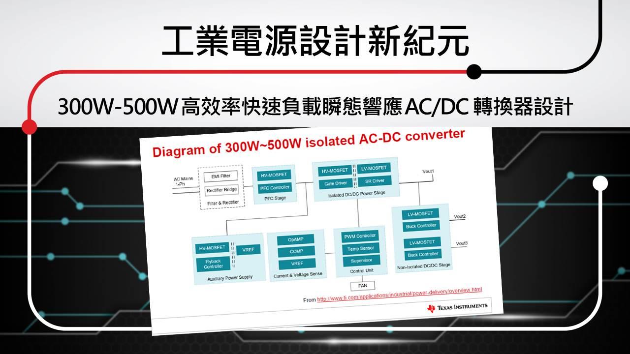 工業電源設計新紀元：300W-500W 高效率快速負載瞬態響應 AC/DC 轉換器設計 Part1